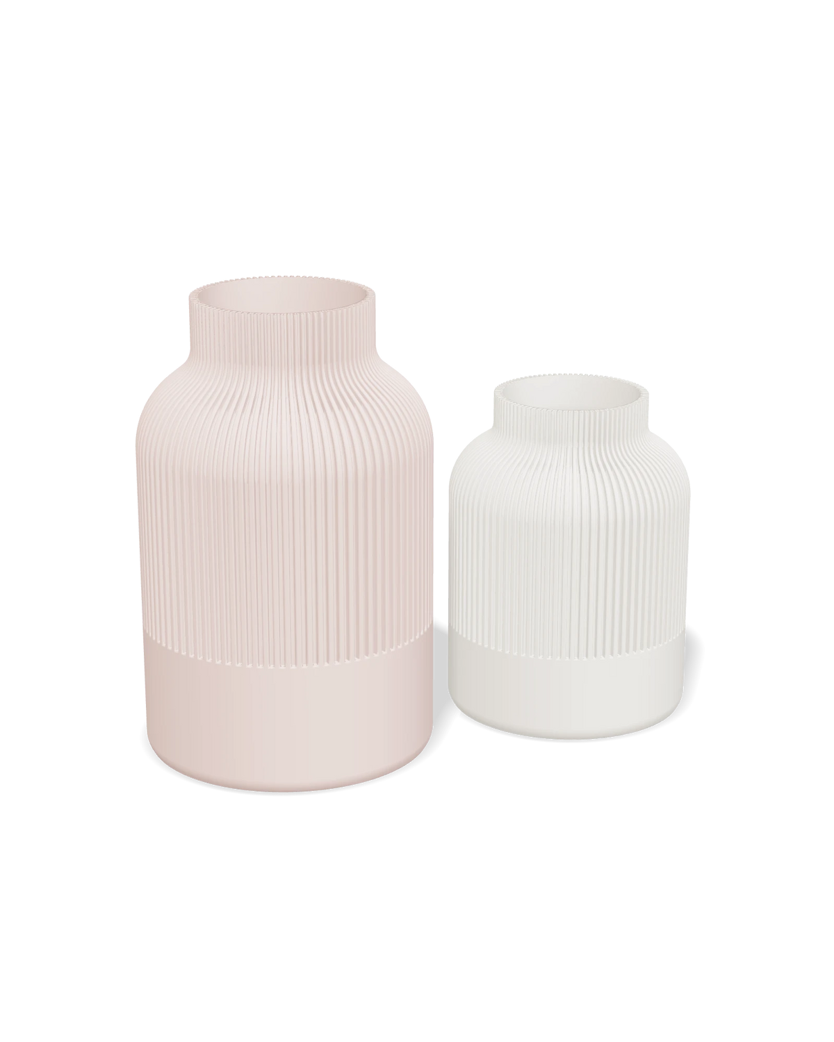 Jarrones Japandi en rosa y crema